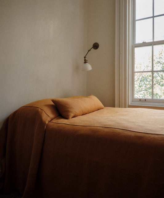 Couvre-lit en lin Repose - Curcuma