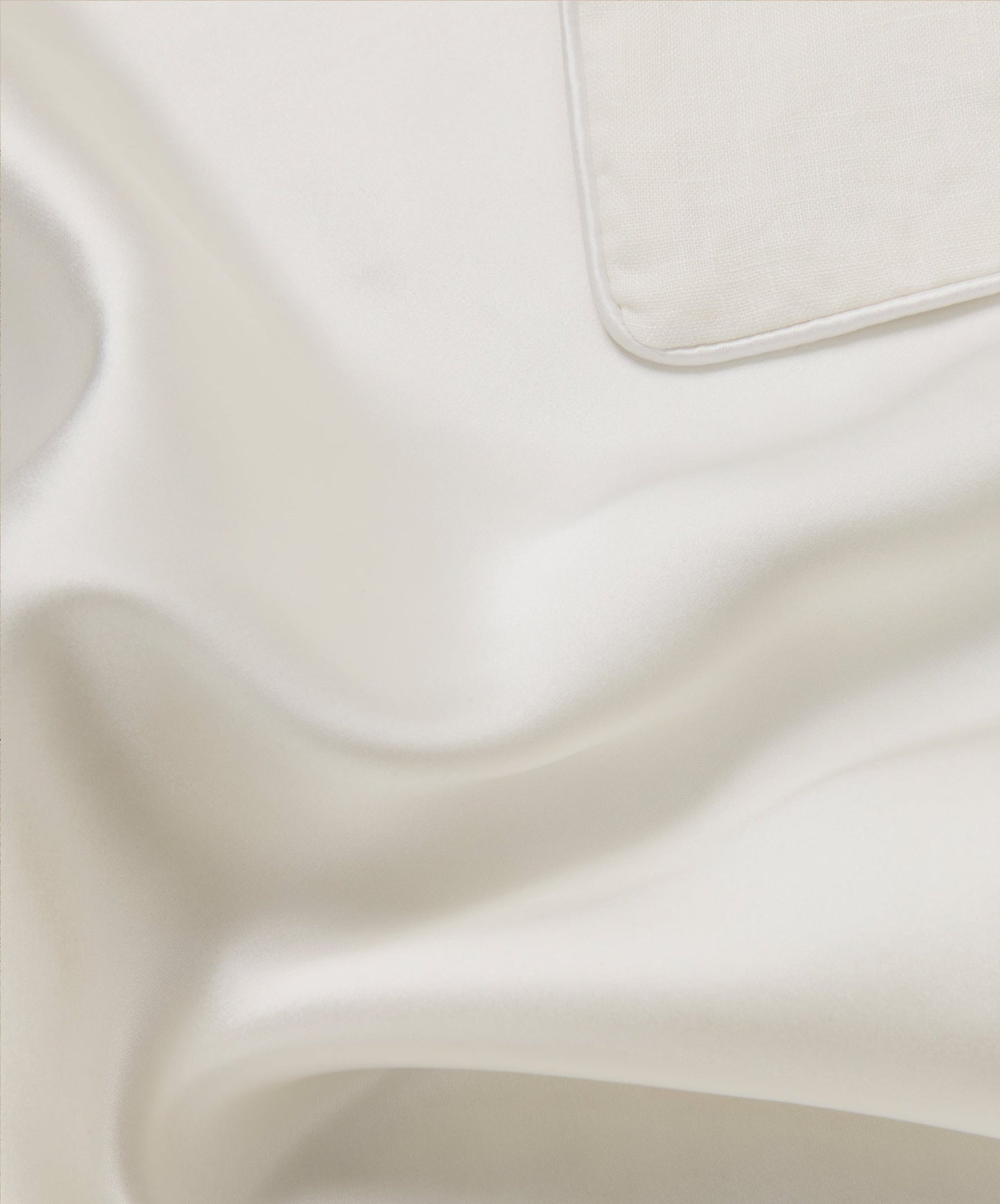 Taie d'oreiller réversible en lin et soie - Ivoire