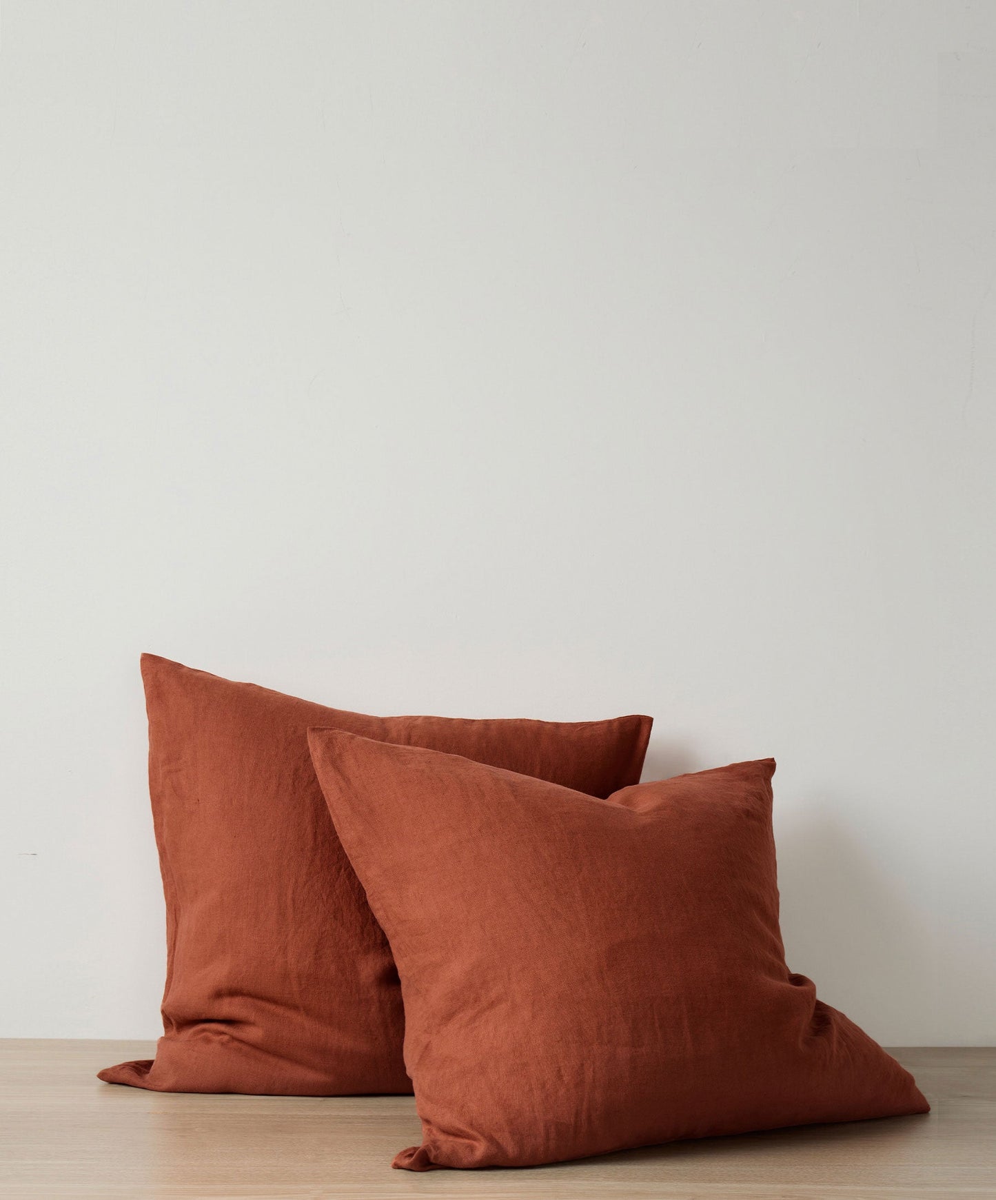 Lot de 2 taies d'oreiller carrées en lin - Sienne