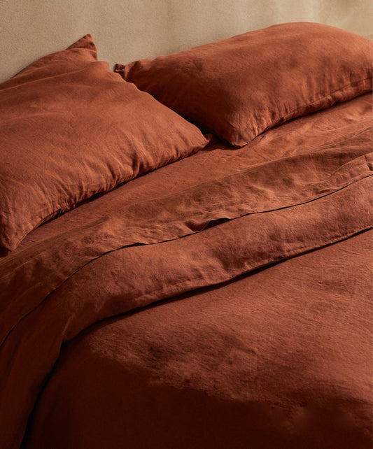 Lot de 2 taies d'oreiller en lin - Sienne