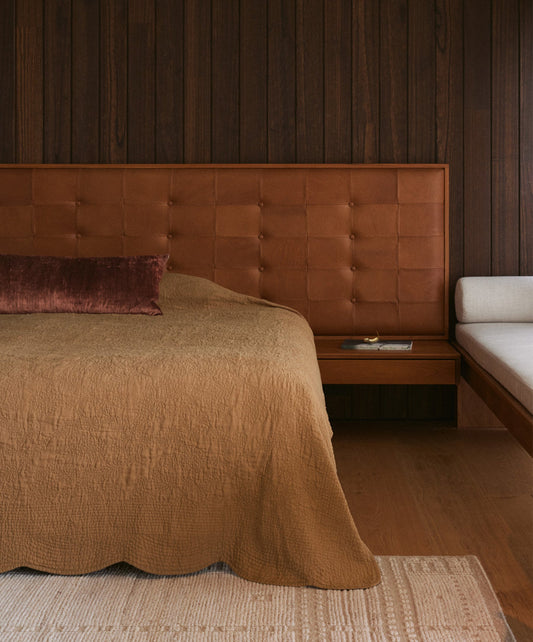 Couverture brodée Willow - Noix de muscade