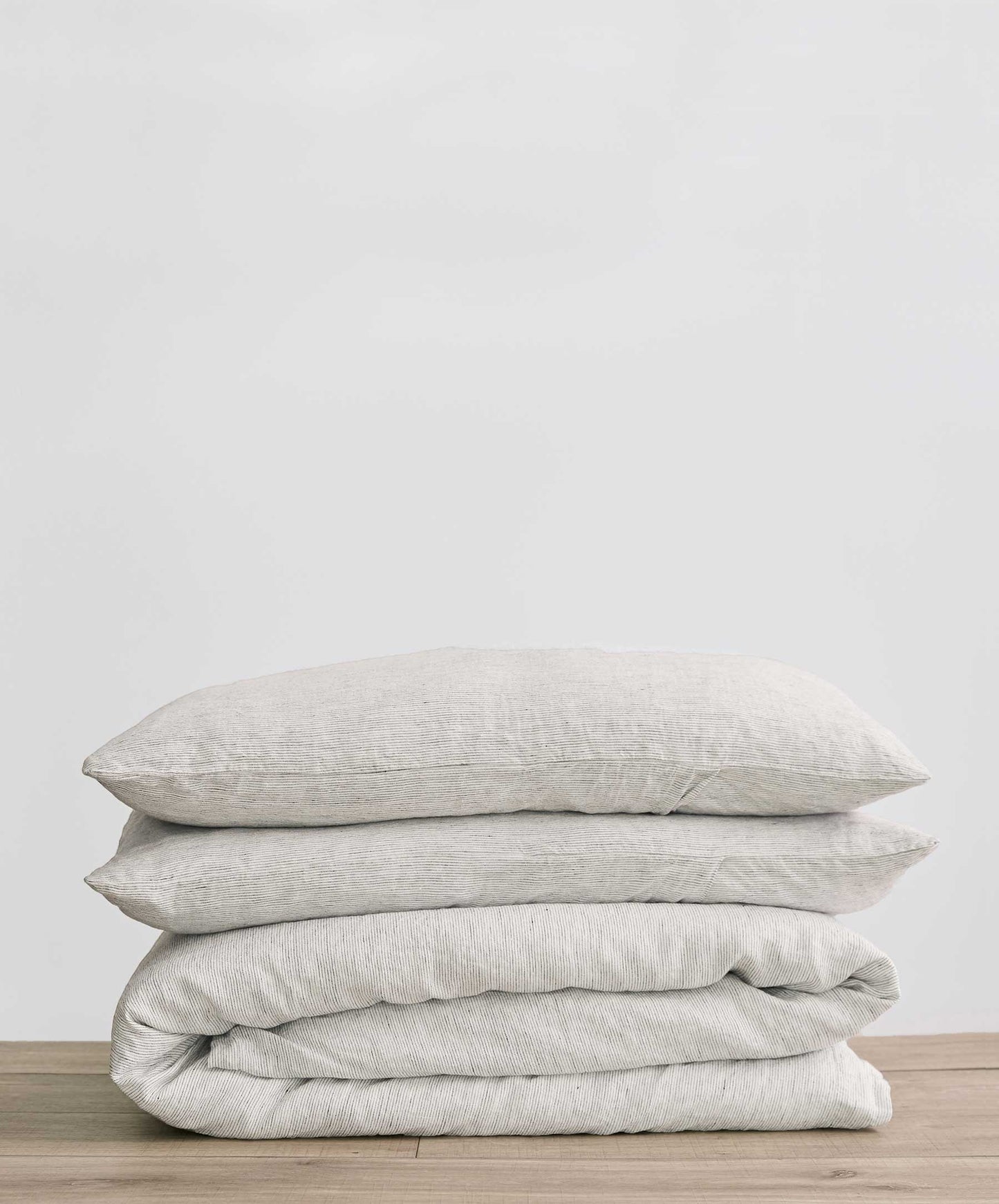 Parure de lit en lin à rayures 