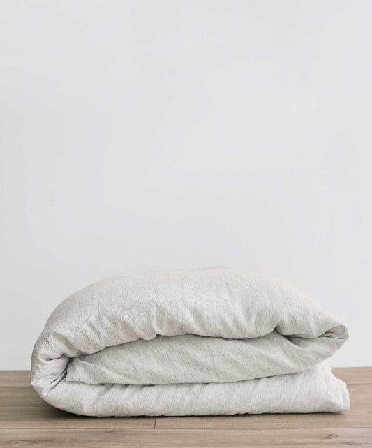Housse de couette en lin à rayures