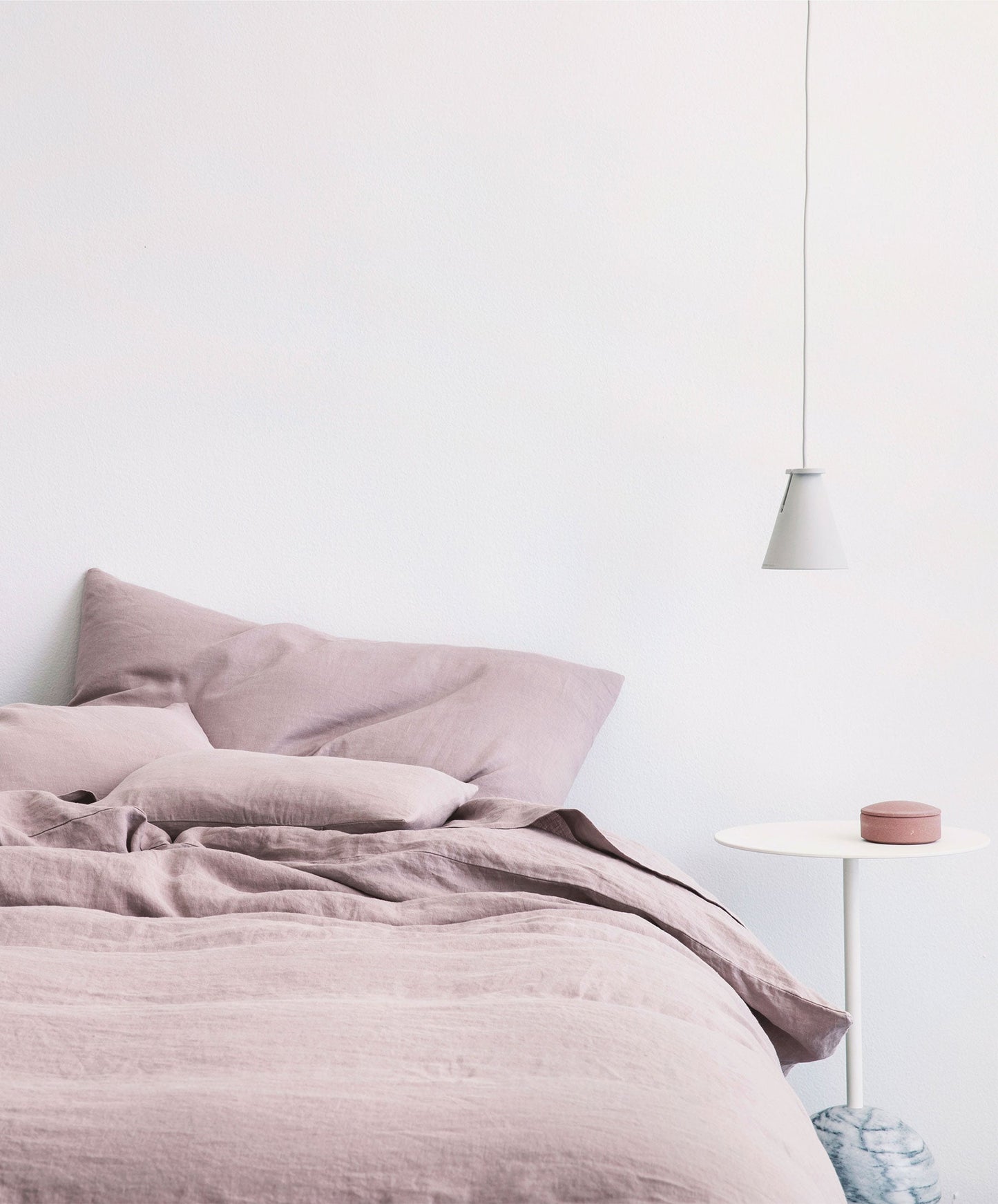 Drap plat en lin avec bordure - Crépuscule