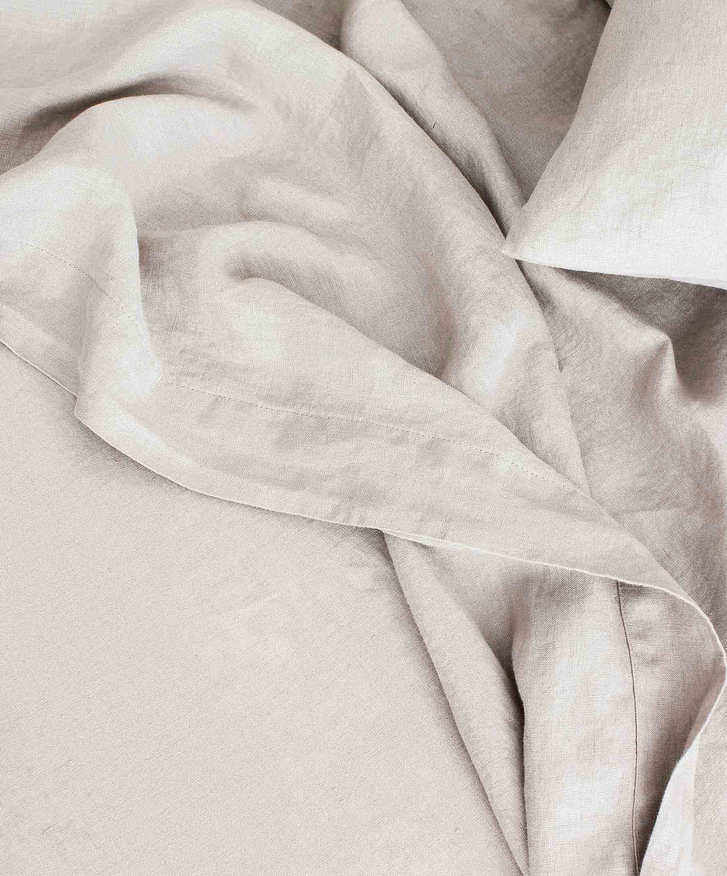 Drap plat en lin avec bordure - Gris fumé