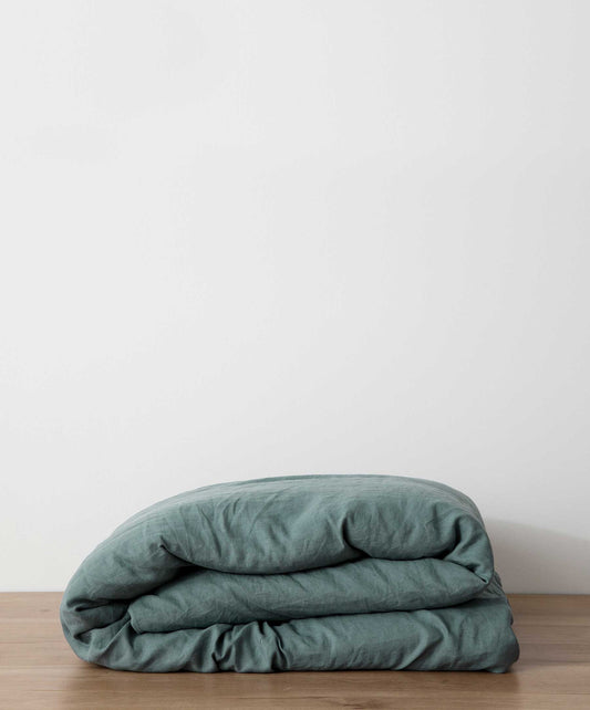 Housse de couette en lin - Pierre bleue