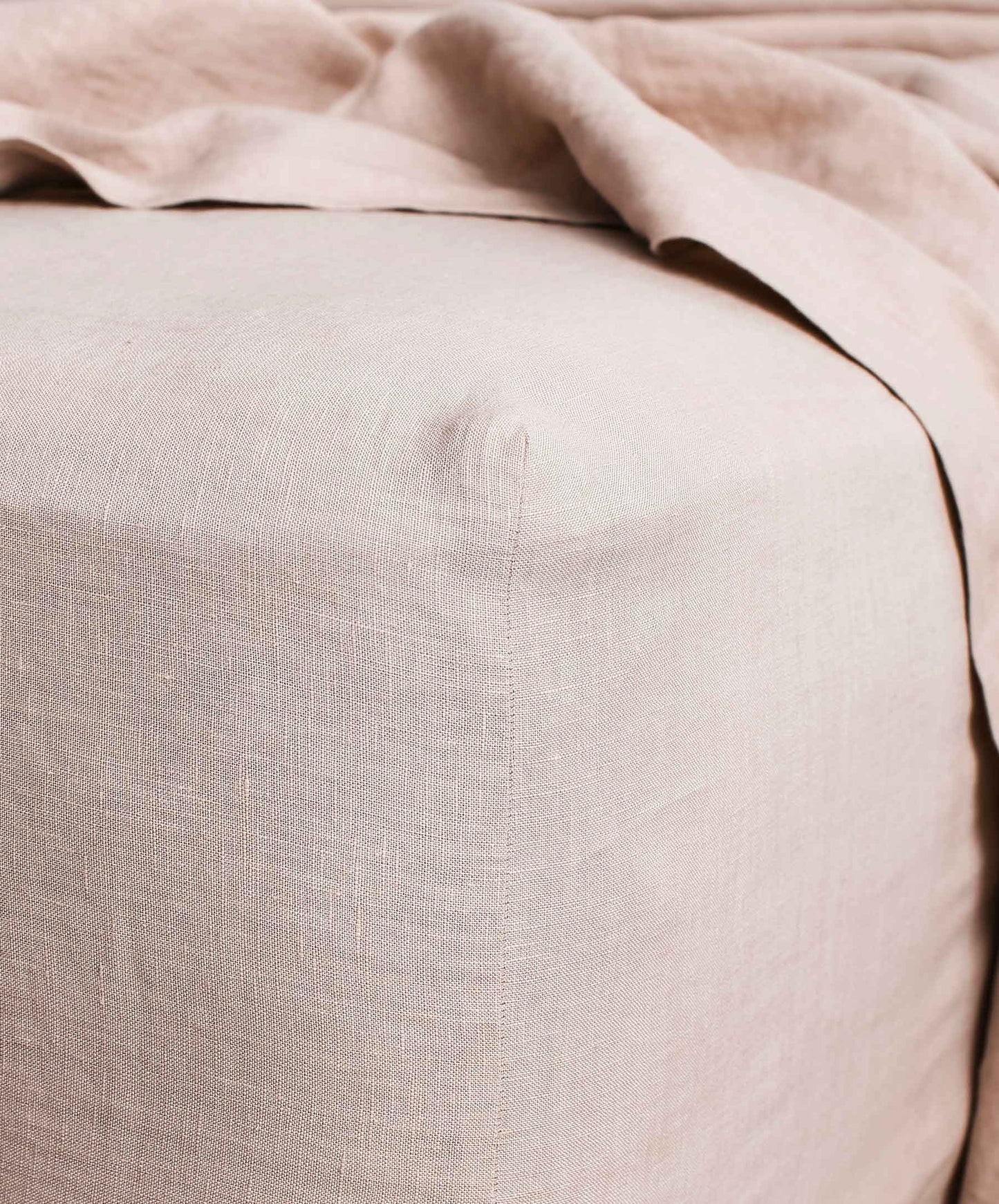 Drap-housse en lin - Rose poudré