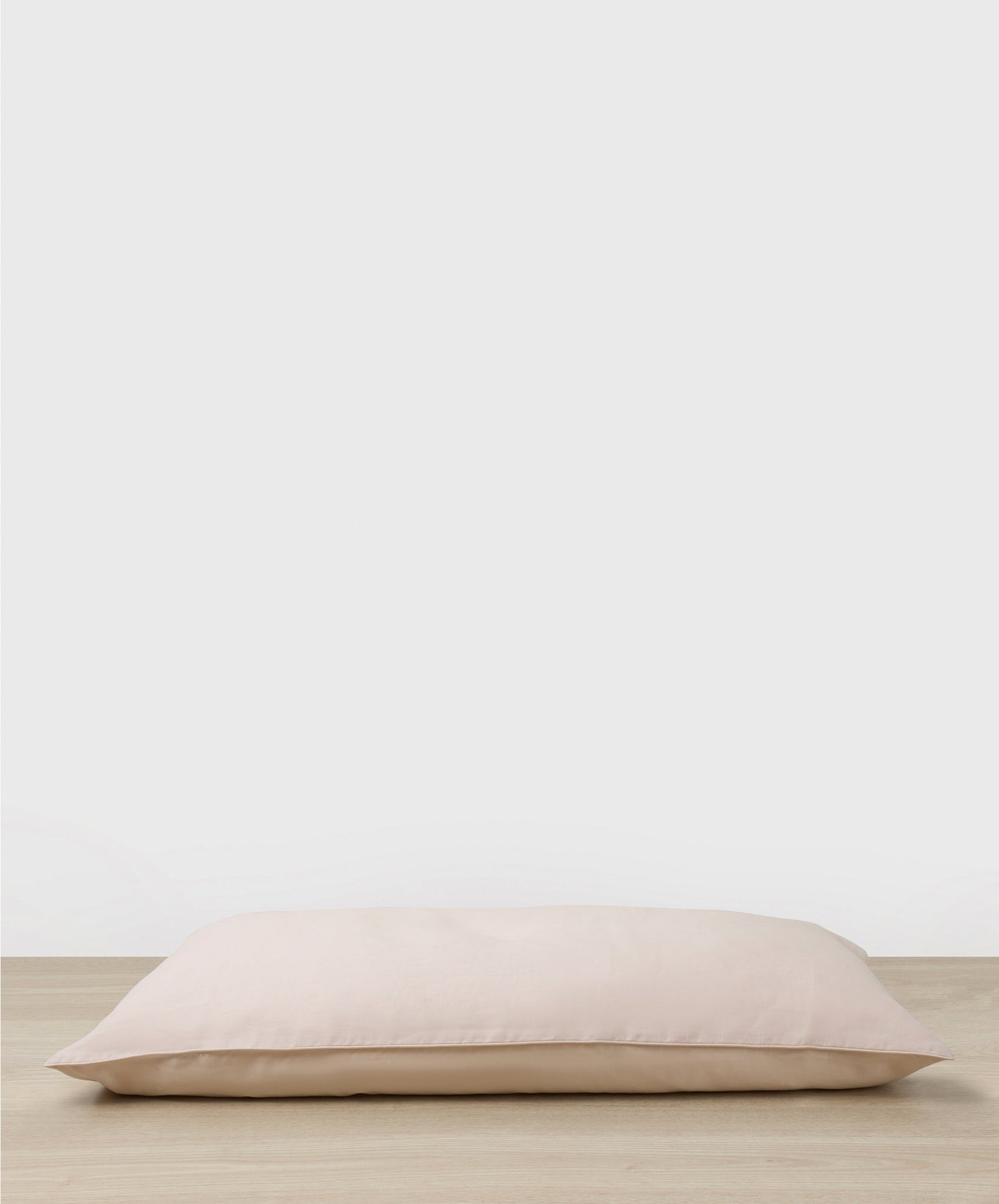 Taie d'oreiller réversible en lin et soie - Rose poudré