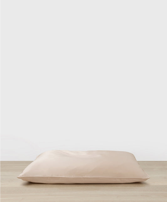 Taie d'oreiller réversible en lin et soie - Rose poudré