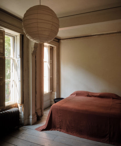 Couvre-lit en lin Repose - Cinabre 