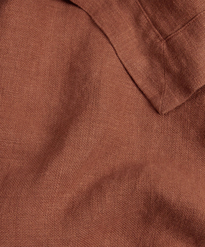 Couvre-lit en lin Repose - Cinabre 
