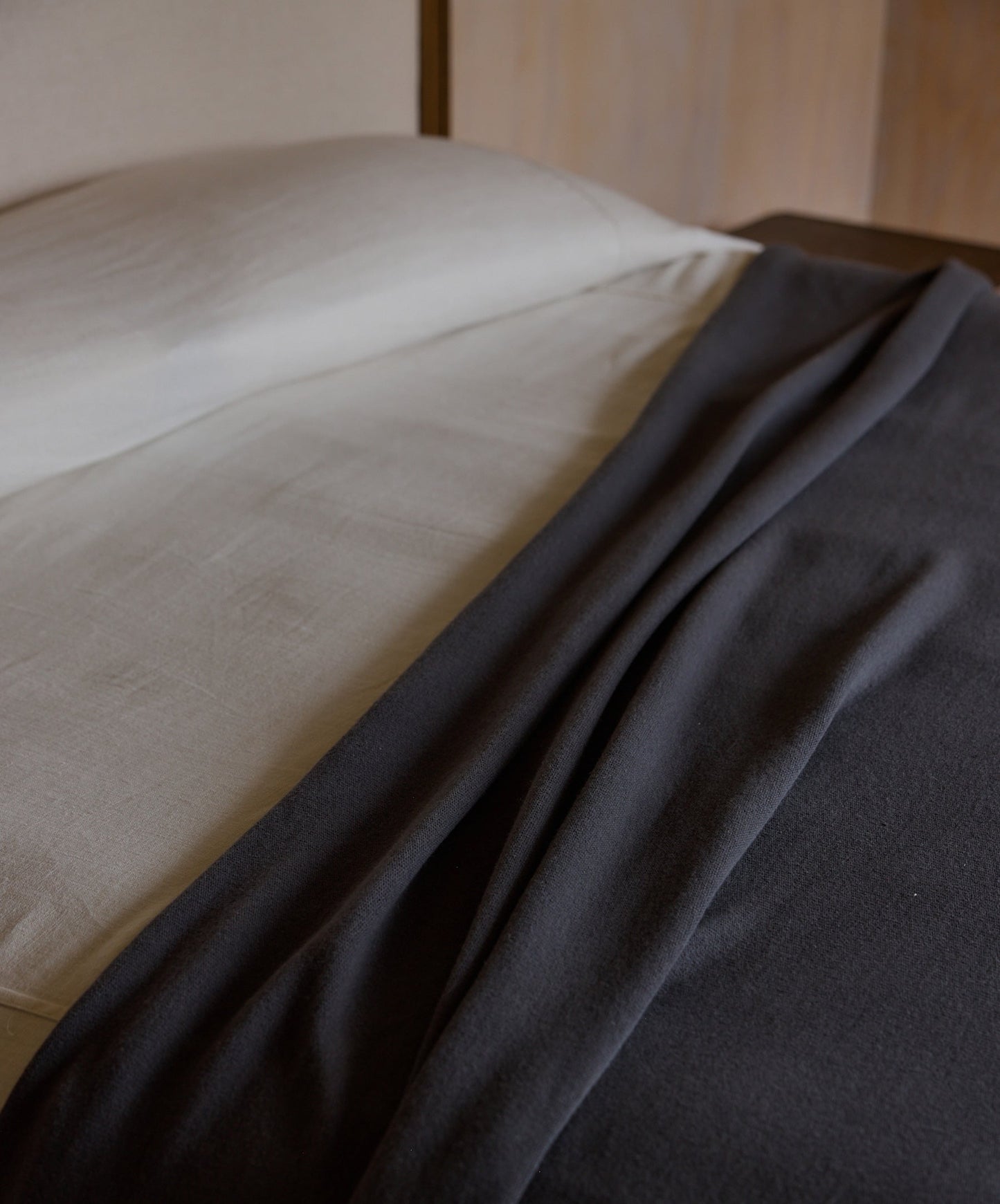 Couverture 100 % laine mérinos de Nouvelle-Zélande - Gris ardoise