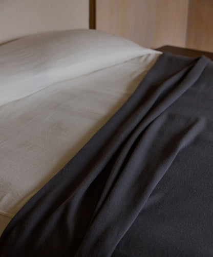 Couverture 100 % laine mérinos de Nouvelle-Zélande - Gris ardoise