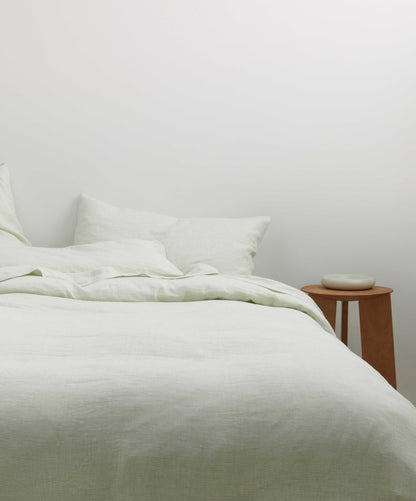 Housse de couette en lin - Rayures fougère