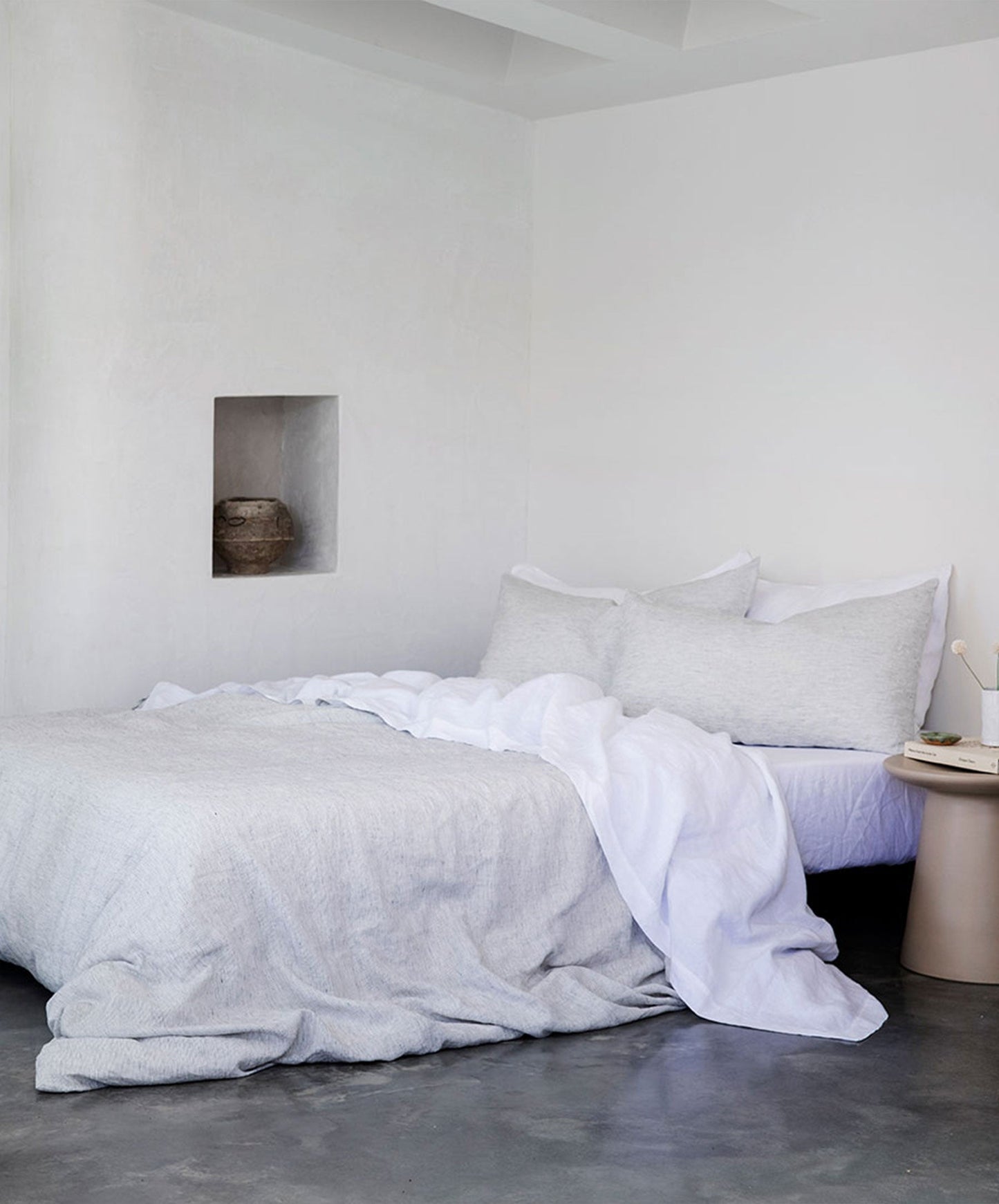 Housse de couette en lin à rayures