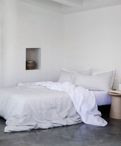 Housse de couette en lin à rayures