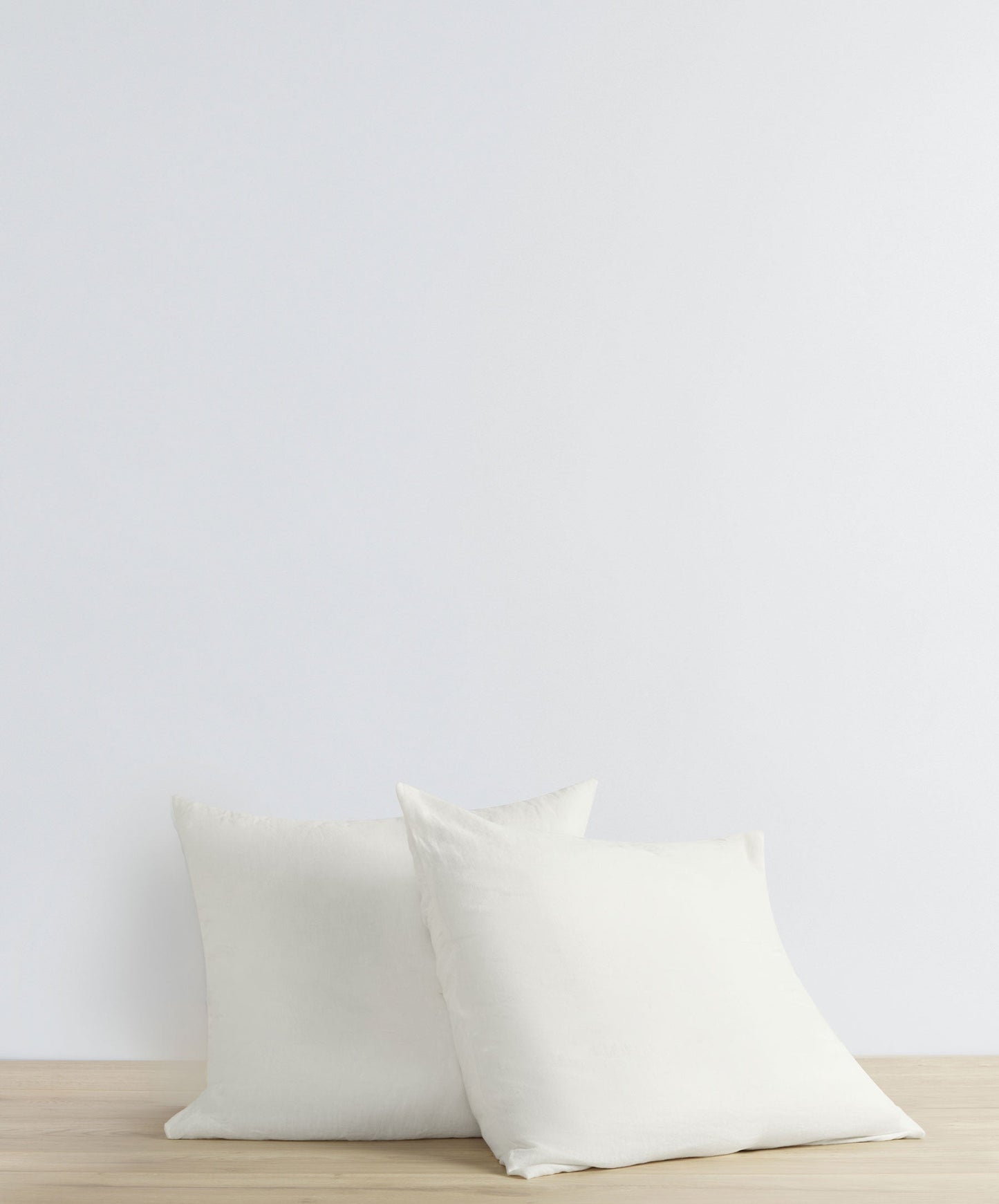 Lot de 2 taies d'oreiller carrées en lin - Ivoire