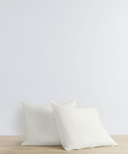 Lot de 2 taies d'oreiller carrées en lin - Ivoire