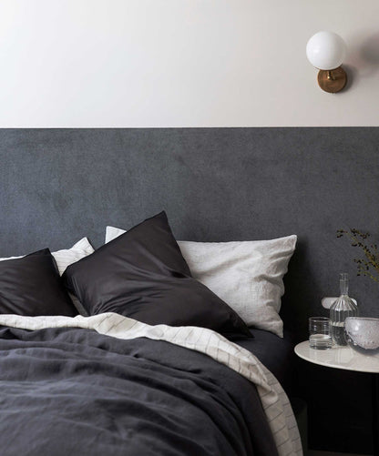 Parure de draps en lin avec taies d'oreiller - Gris ardoise