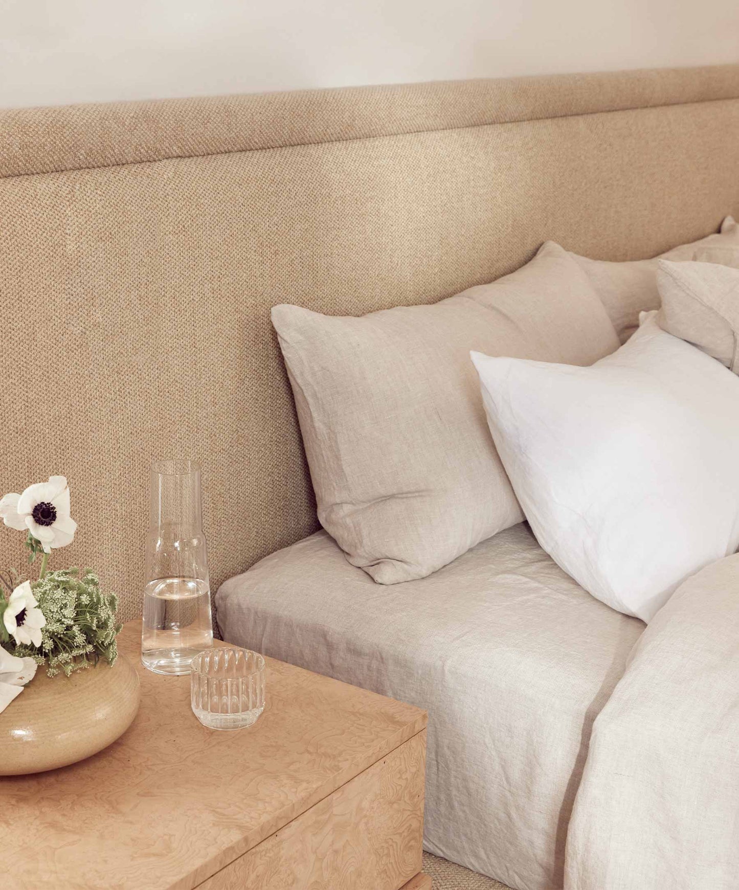 Ensemble de draps en lin avec taies d'oreiller - Naturel 