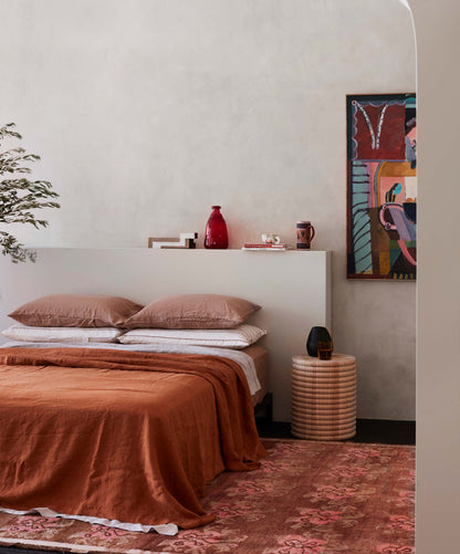 Parure de draps en lin avec taies d'oreiller - Gris fumé 