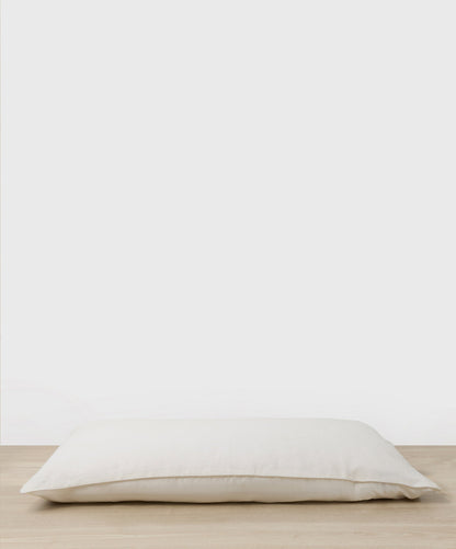 Taie d'oreiller réversible en lin et soie - Ivoire