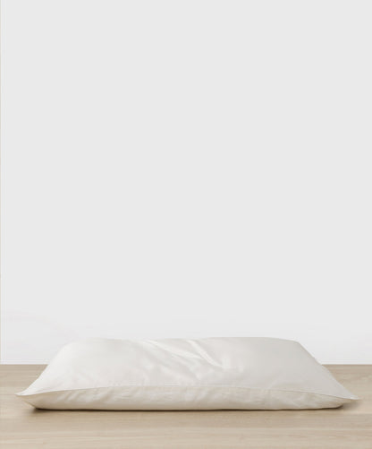 Taie d'oreiller réversible en lin et soie - Ivoire