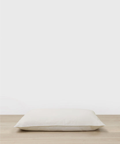 Taie d'oreiller réversible en lin et soie - Ivoire
