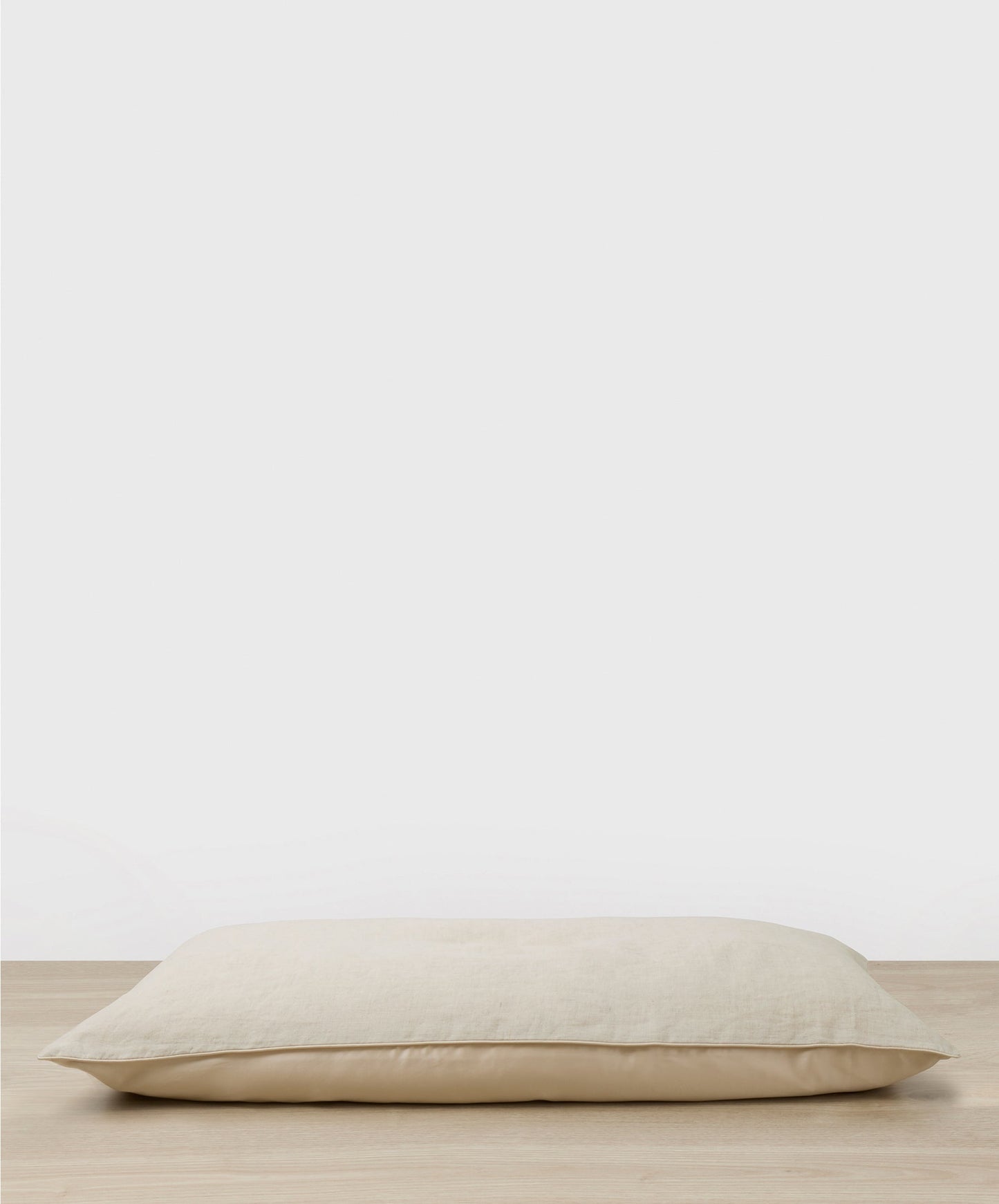 Taie d'oreiller réversible en lin et soie - Naturel