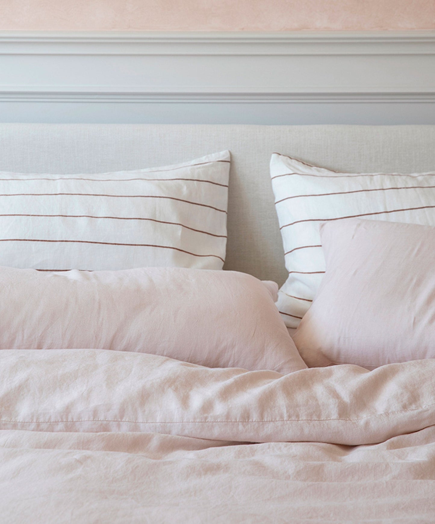 Lot de 2 taies d'oreiller en lin - Rayures cèdre