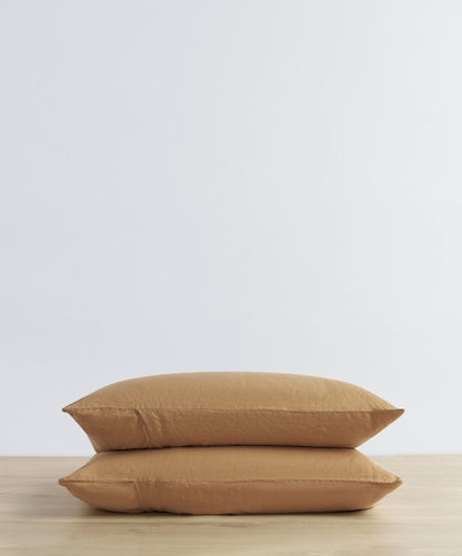 Lot de 2 taies d'oreiller en lin - Sable