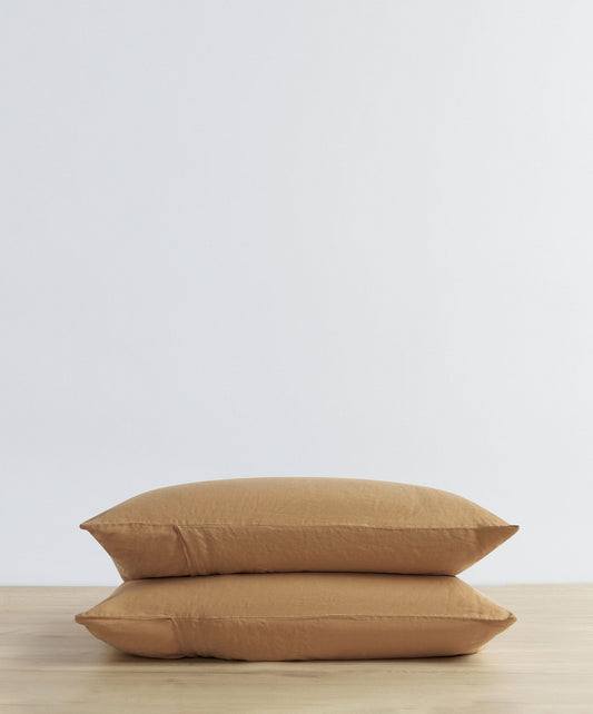 Lot de 2 taies d'oreiller en lin - Sable