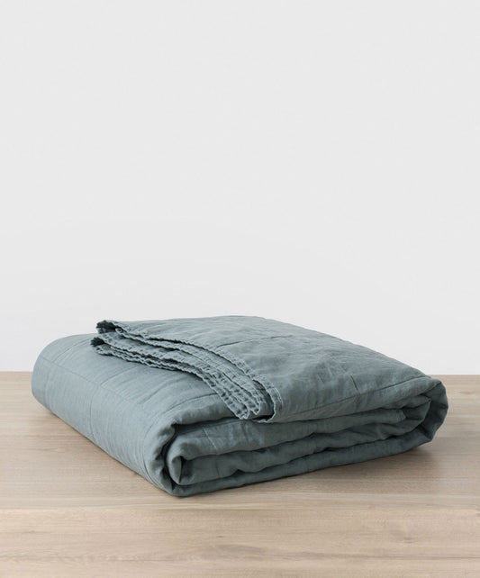 Couvre-lit matelassé - Pierre bleue