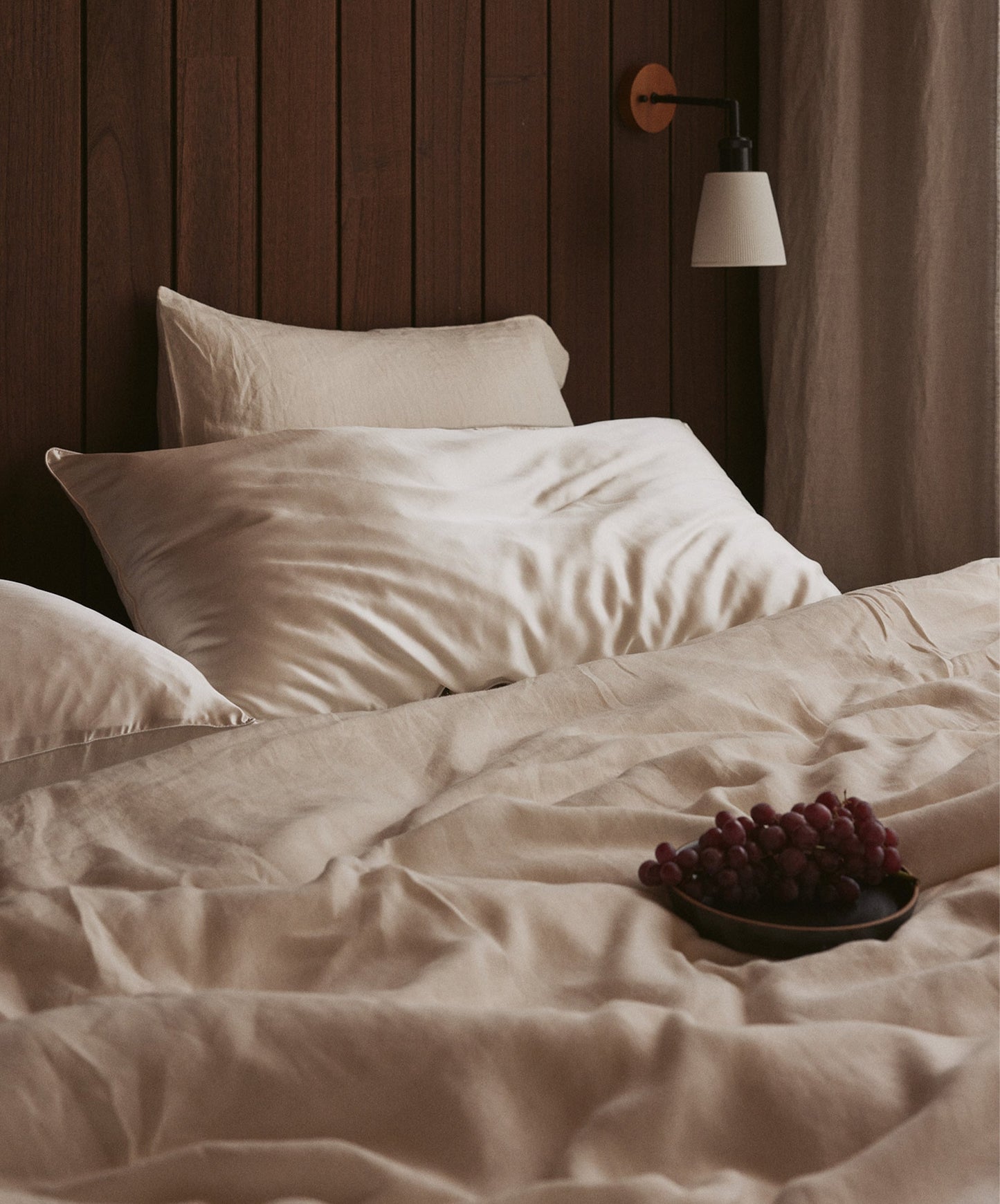 Taie d'oreiller réversible en lin et soie - Ivoire