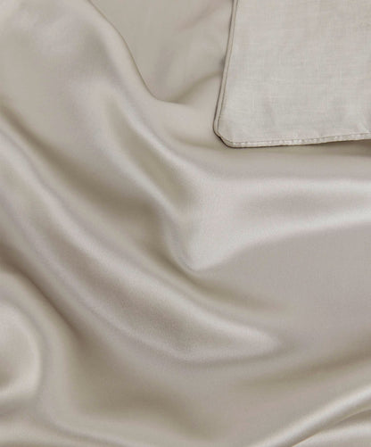 Taie d'oreiller réversible en lin et soie - Fumée