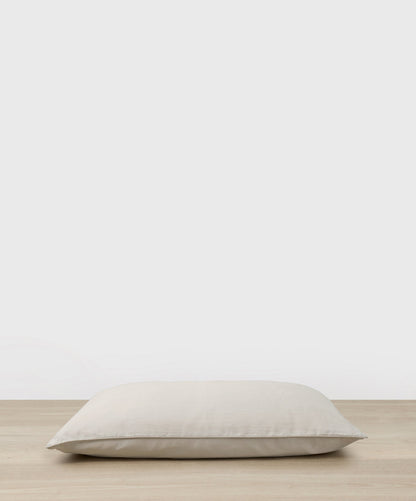 Taie d'oreiller réversible en lin et soie - Fumée