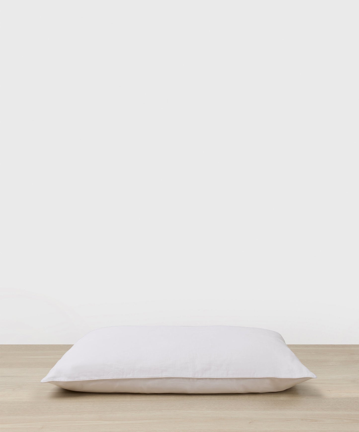 Taie d'oreiller réversible en lin et soie - Blanche