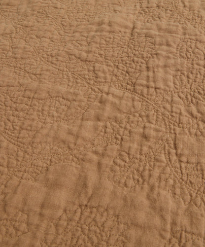 Couverture brodée Willow - Noix de muscade