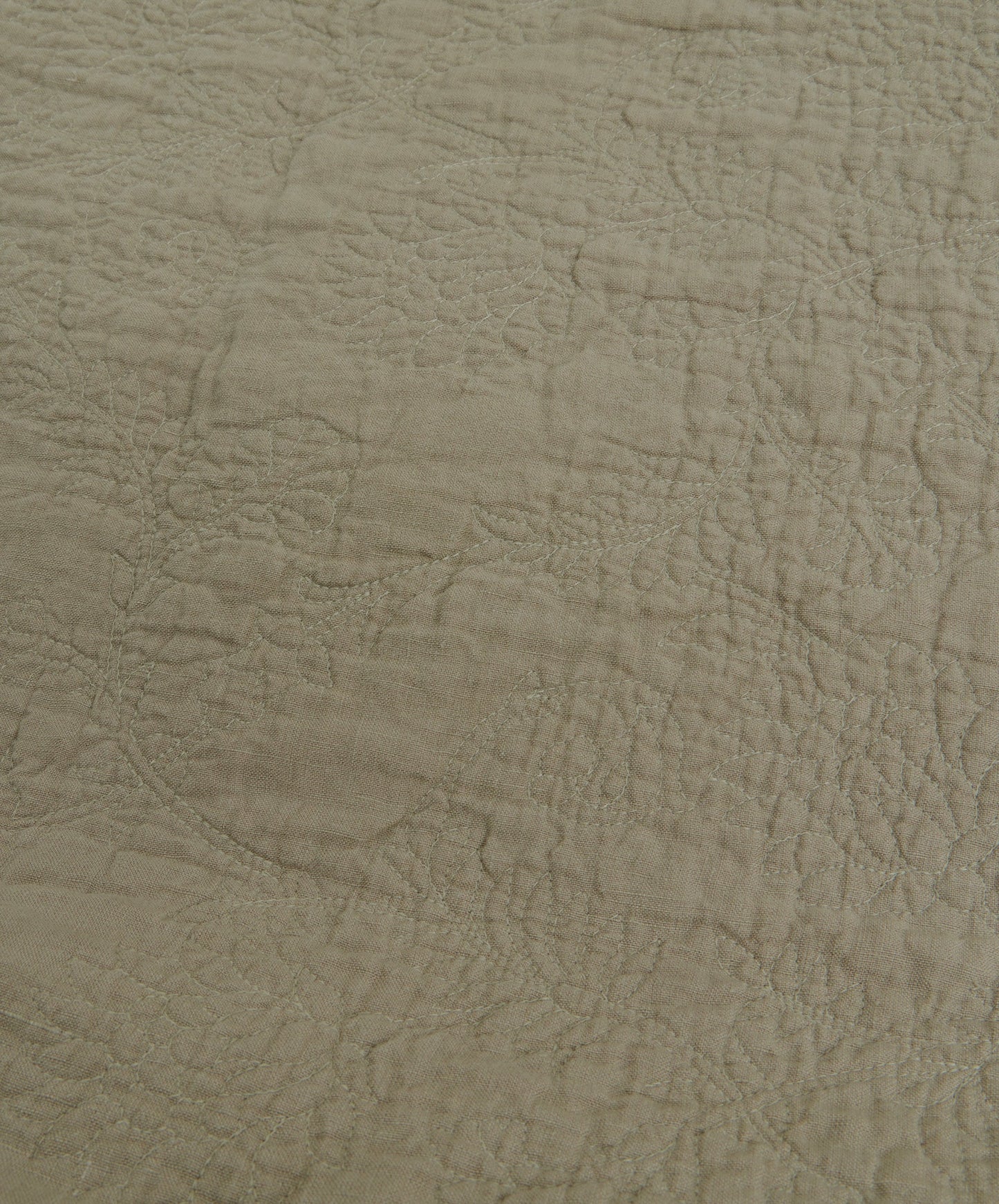 Couverture brodée Willow - Mastic