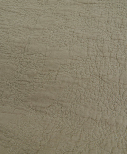 Couverture brodée Willow - Mastic