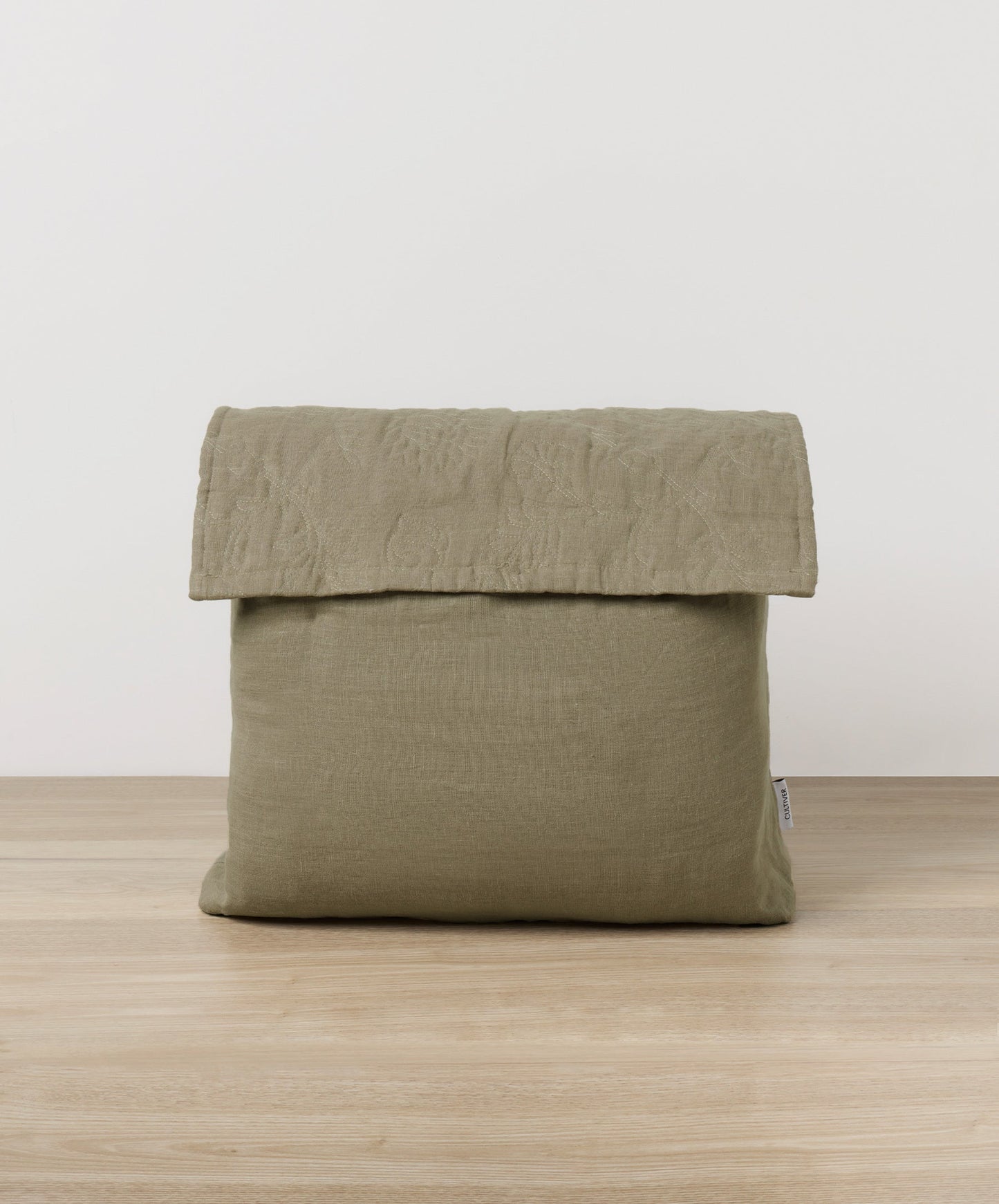 Couverture brodée Willow - Mastic